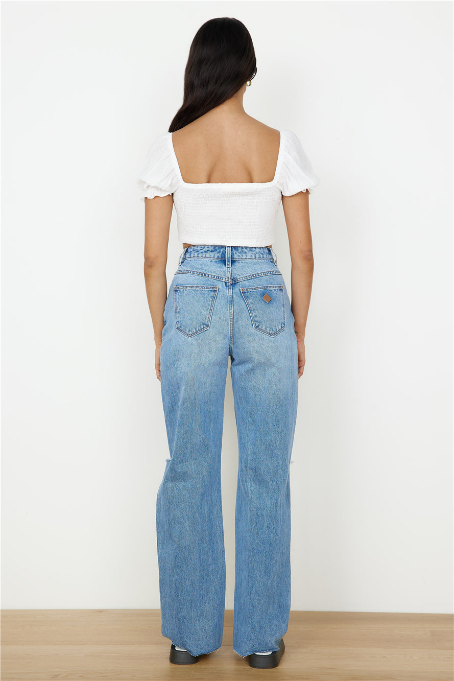 ABRAND A Carrie Jean Mid Vintage Blue-Seaa Fashion