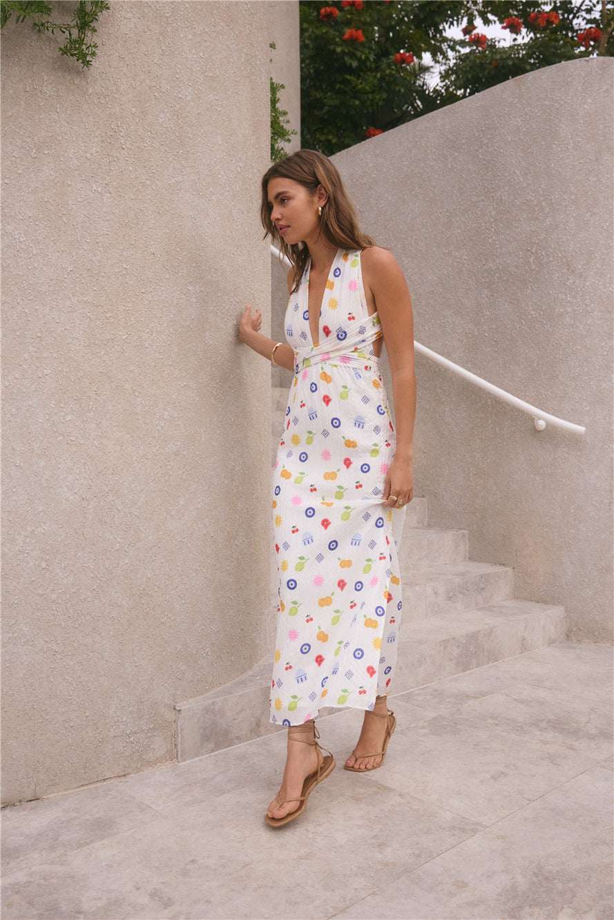 Seaa Fashion Marici Maxi Dress Santorini Print-Seaa Fashion