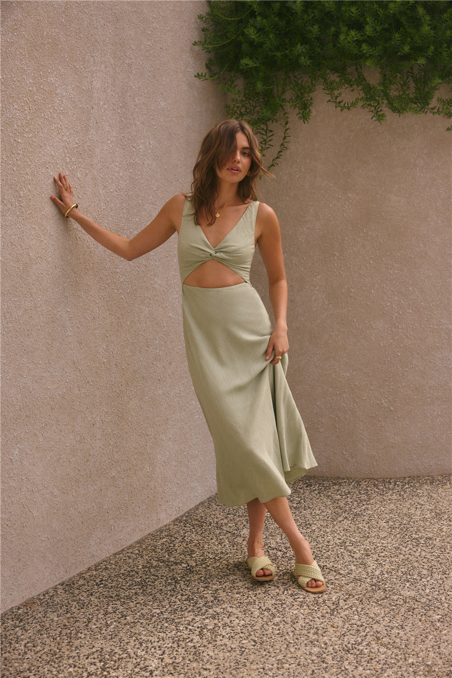 Soft Silhouette Maxi Dress Sage-Seaa Fashion