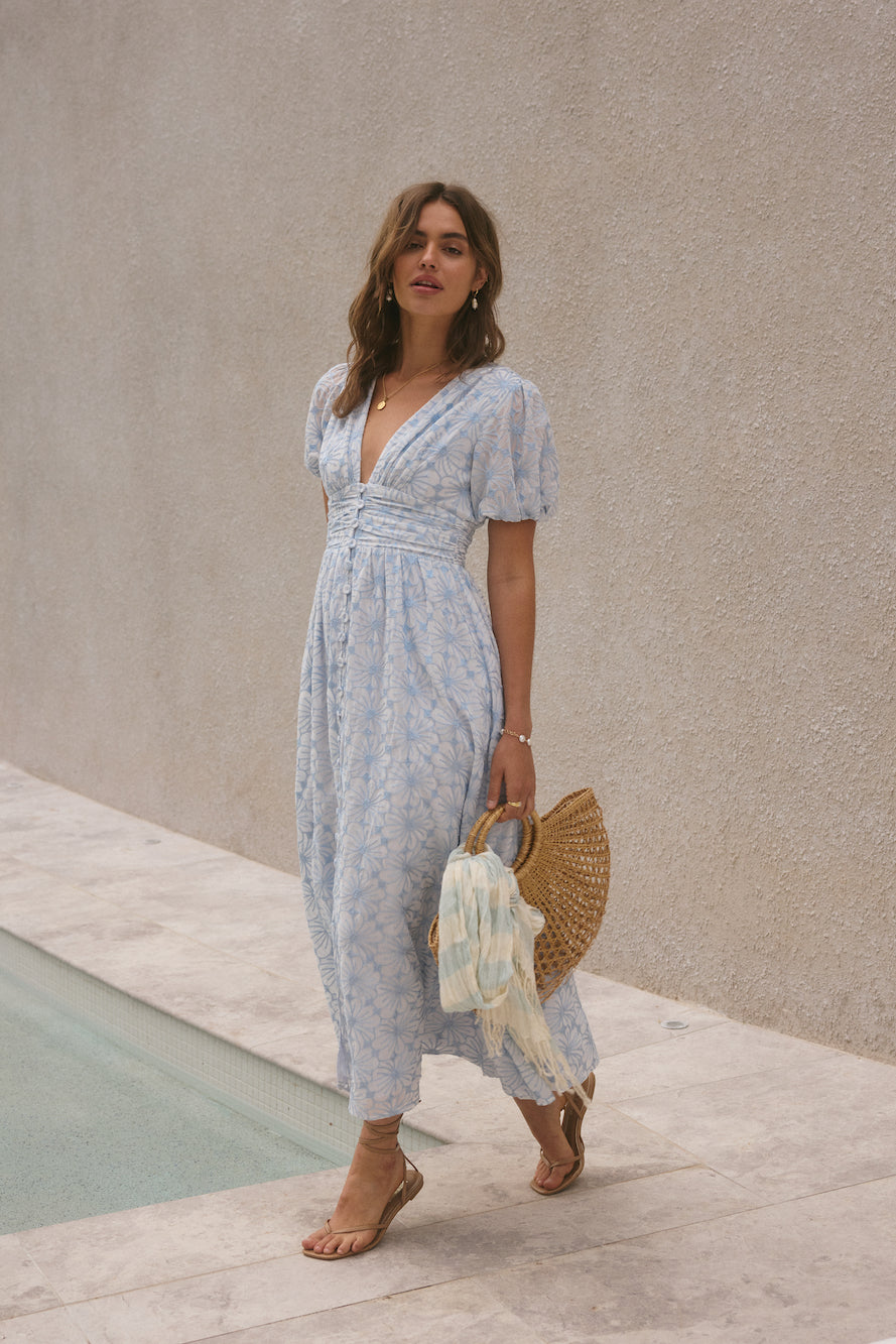 Floral Dreams Maxi Dress Blue-Seaa Fashion