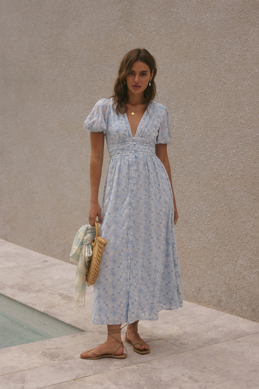 Floral Dreams Maxi Dress Blue-Seaa Fashion