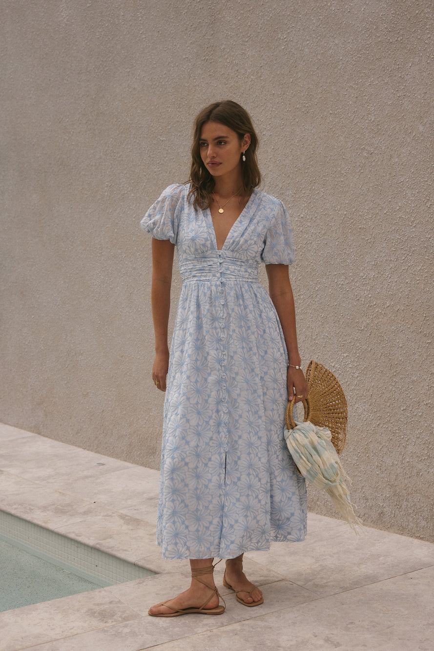 Floral Dreams Maxi Dress Blue-Seaa Fashion