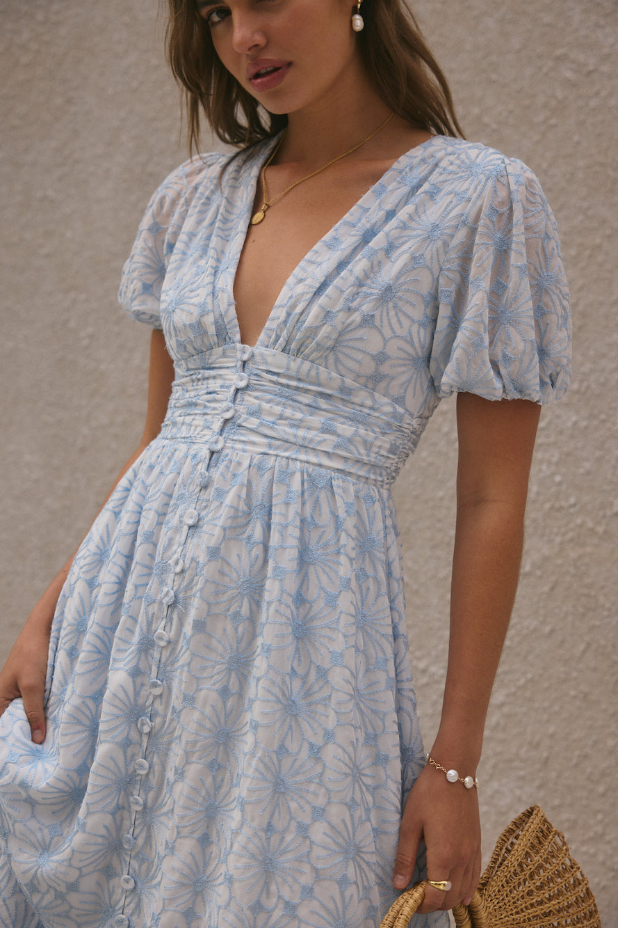 Floral Dreams Maxi Dress Blue-Seaa Fashion