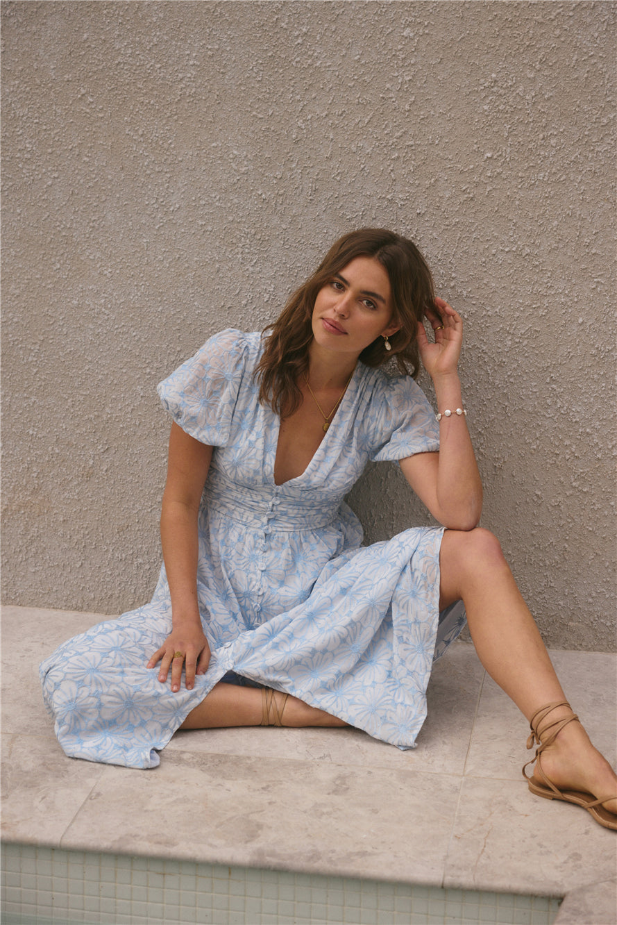 Floral Dreams Maxi Dress Blue-Seaa Fashion