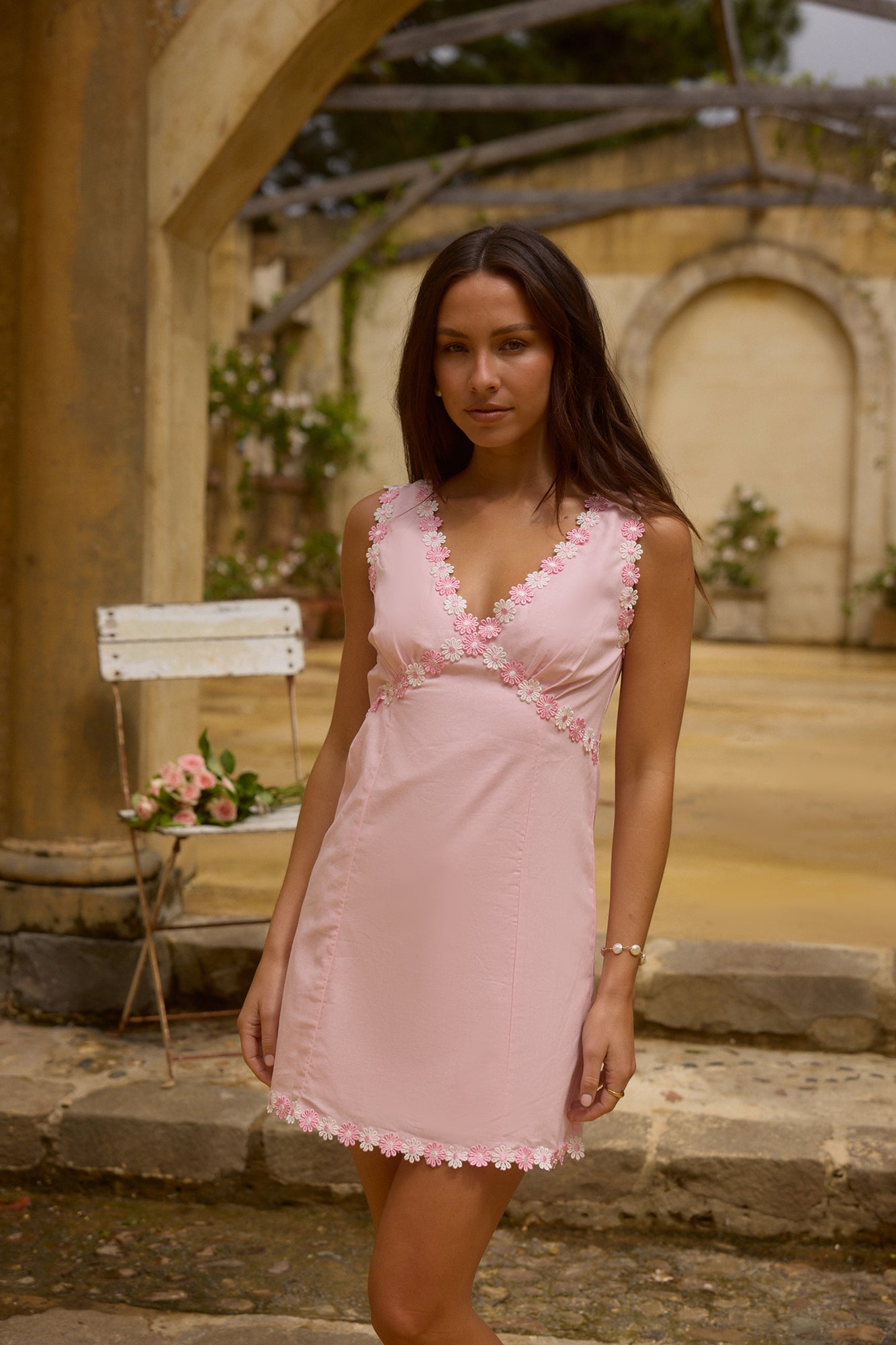 Beneath the Blossoms Mini Dress Pink-Seaa Fashion