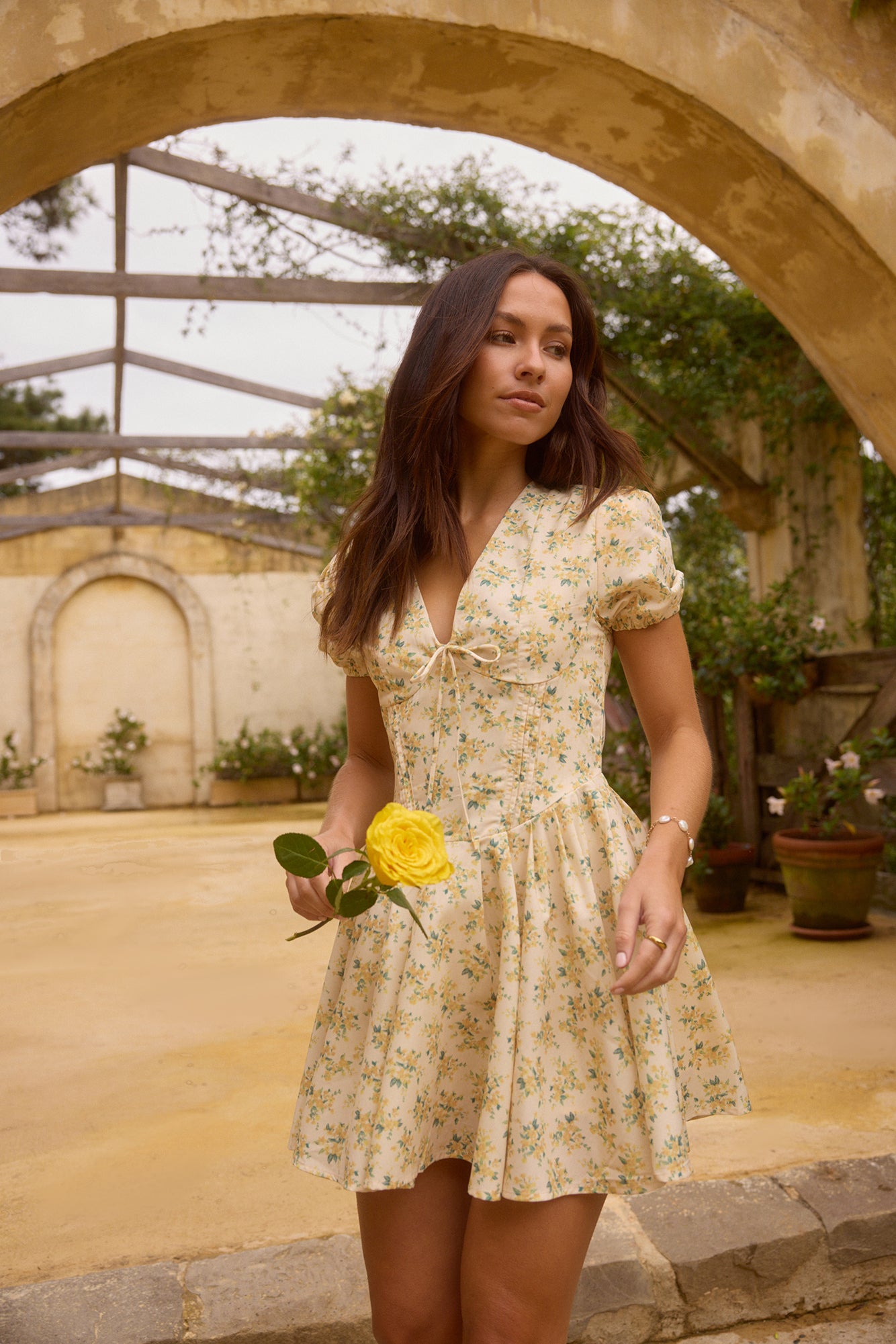 Butter Cup Mini Dress yellow-Seaa Fashion