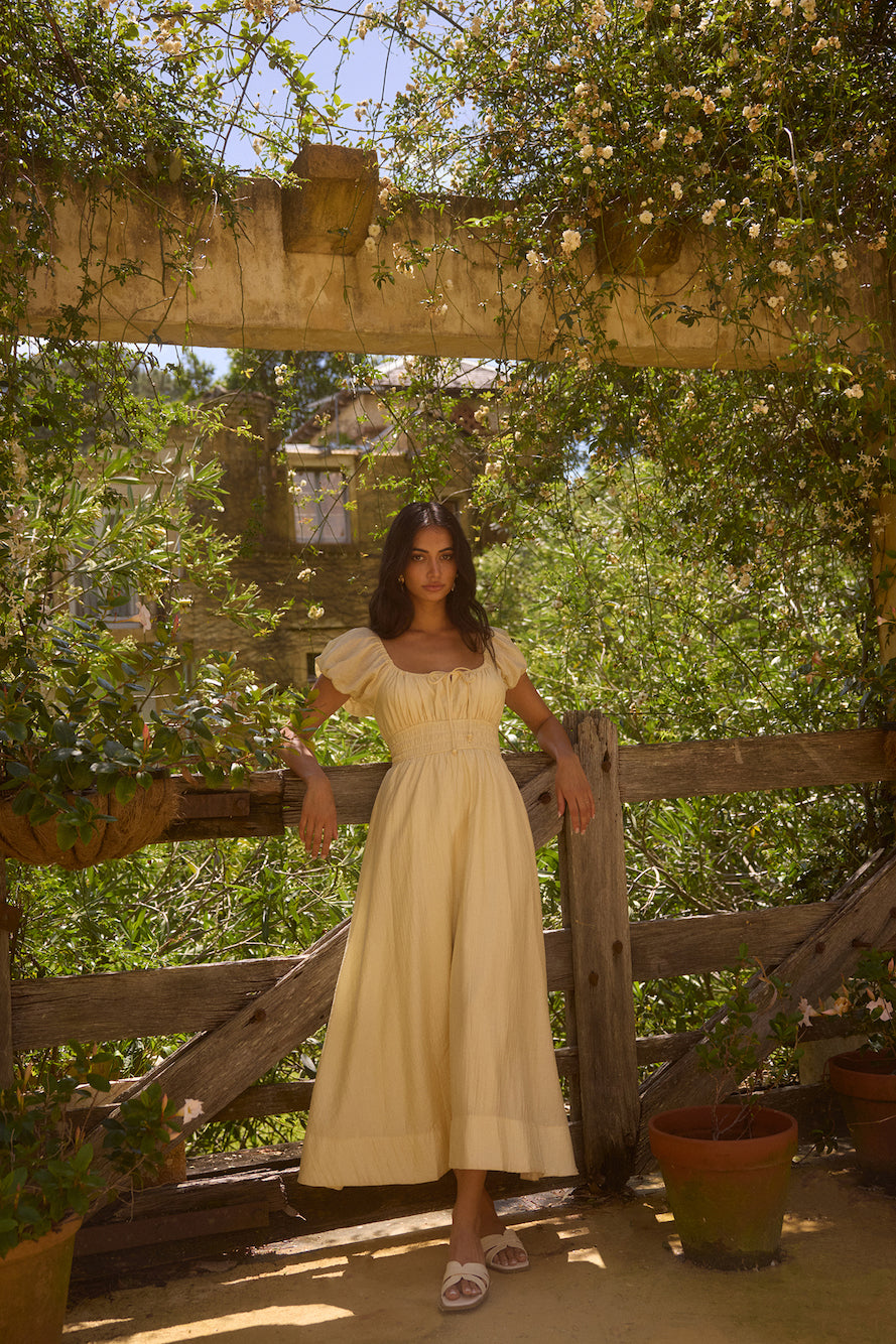 The Sage of Secrets Maxi Dress Yellow -Seaa Fashion