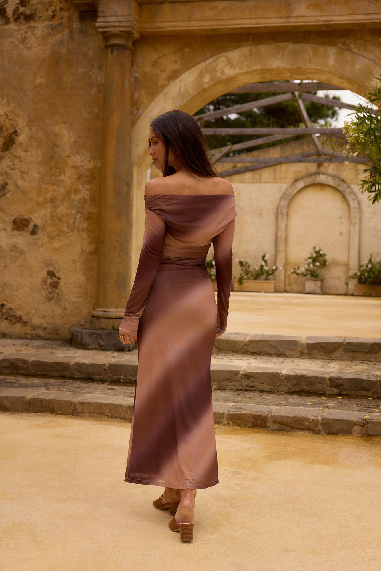 Graceful Meadow Maxi Dress Brown-Seaa Fashion