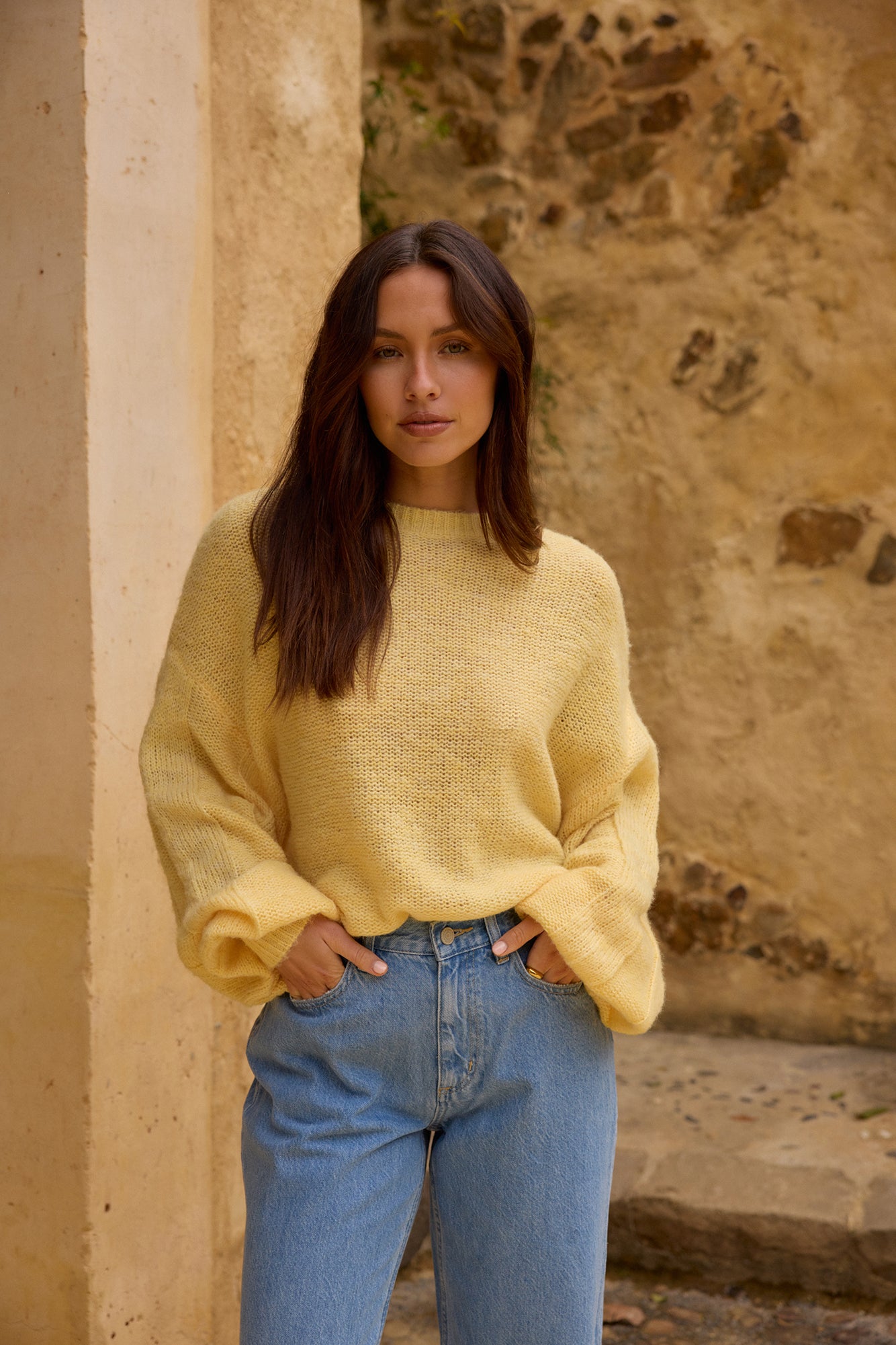 Mikale Knit Jumper Yellow-Seaa Fashion