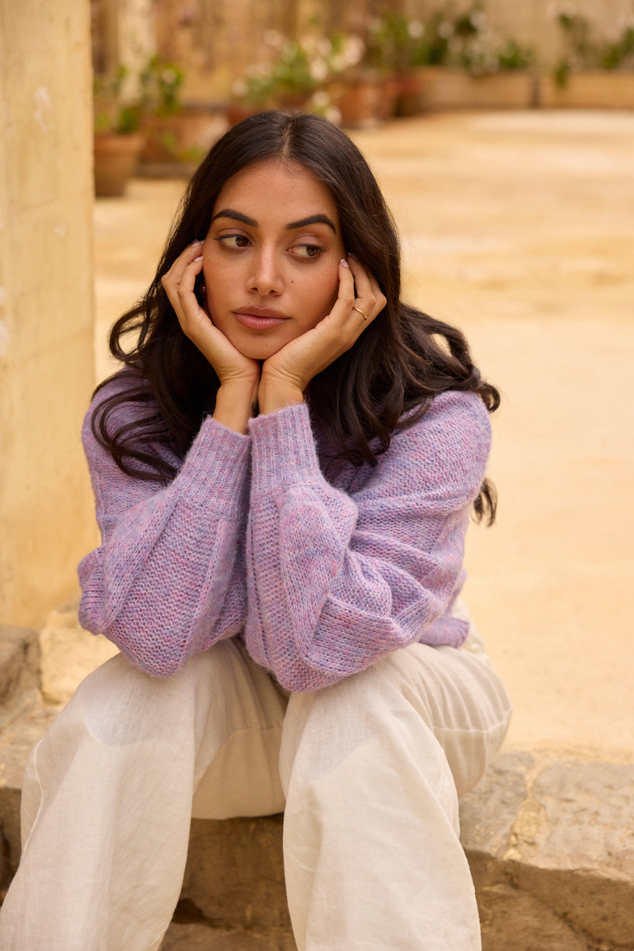 Mikale Knit Jumper Purple-Seaa Fashion