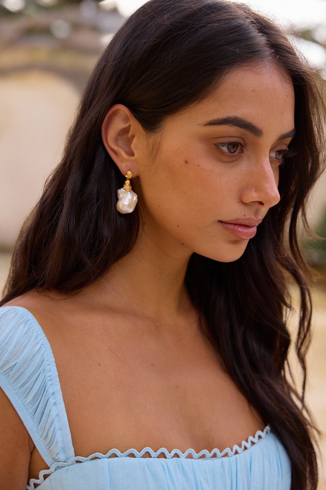 18K Gold Plated Precious Pearls Earrings Gold-Seaa Fashion