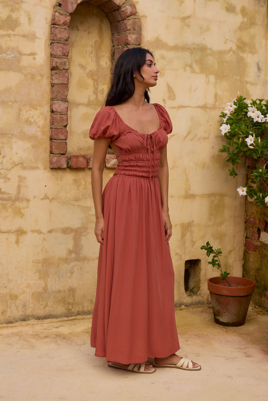 Dusk and Dawn Maxi Dress Brown-Seaa Fashion