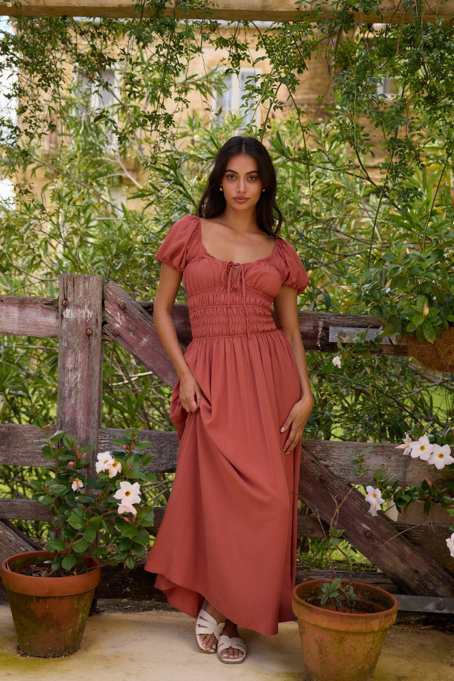 Dusk and Dawn Maxi Dress Brown-Seaa Fashion