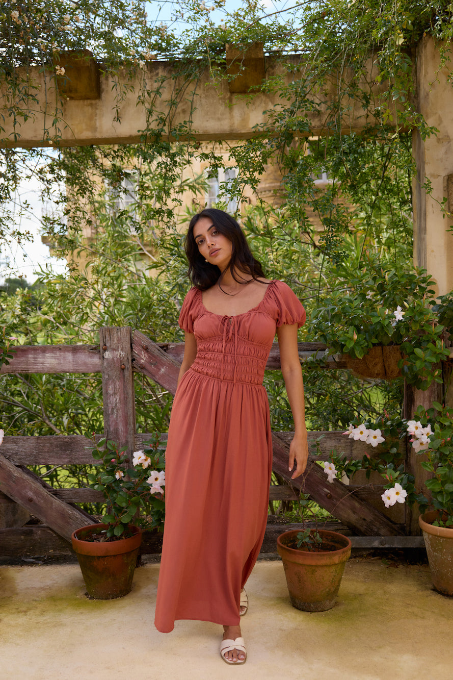 Dusk and Dawn Maxi Dress Brown-Seaa Fashion
