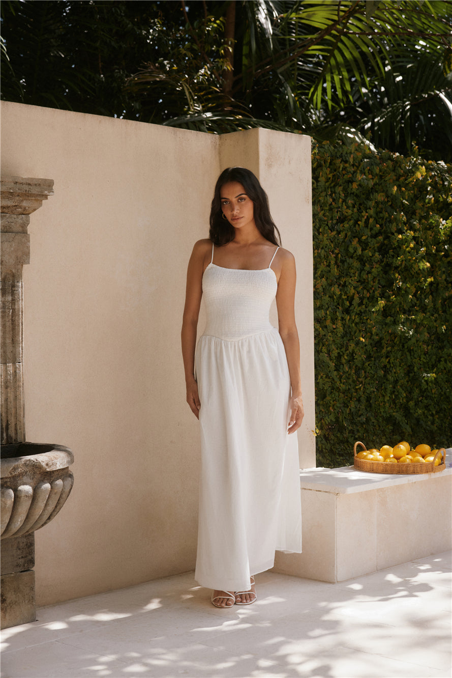 Whispering Willow Maxi Dress White-Seaa Fashion