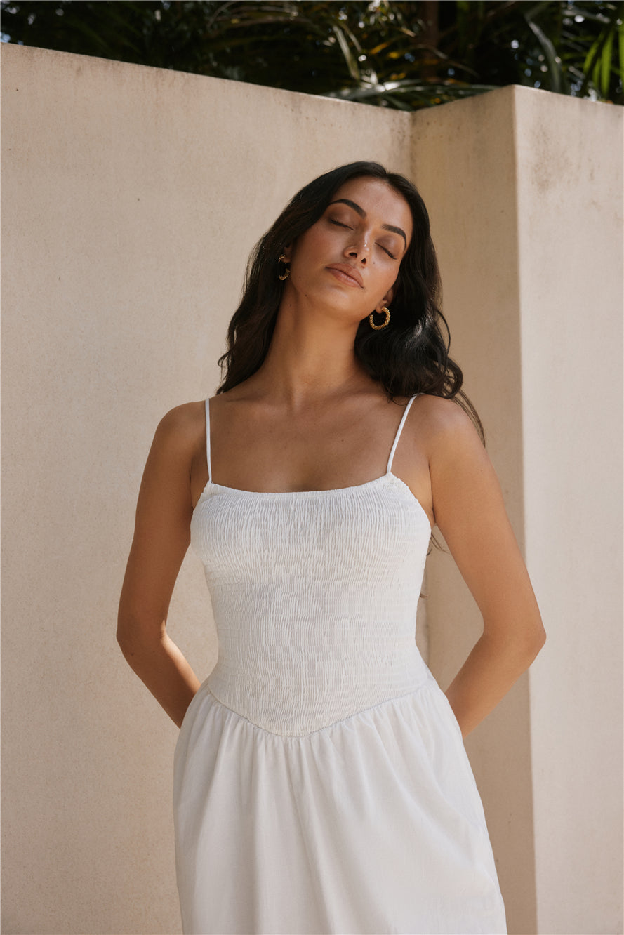 Whispering Willow Maxi Dress White-Seaa Fashion