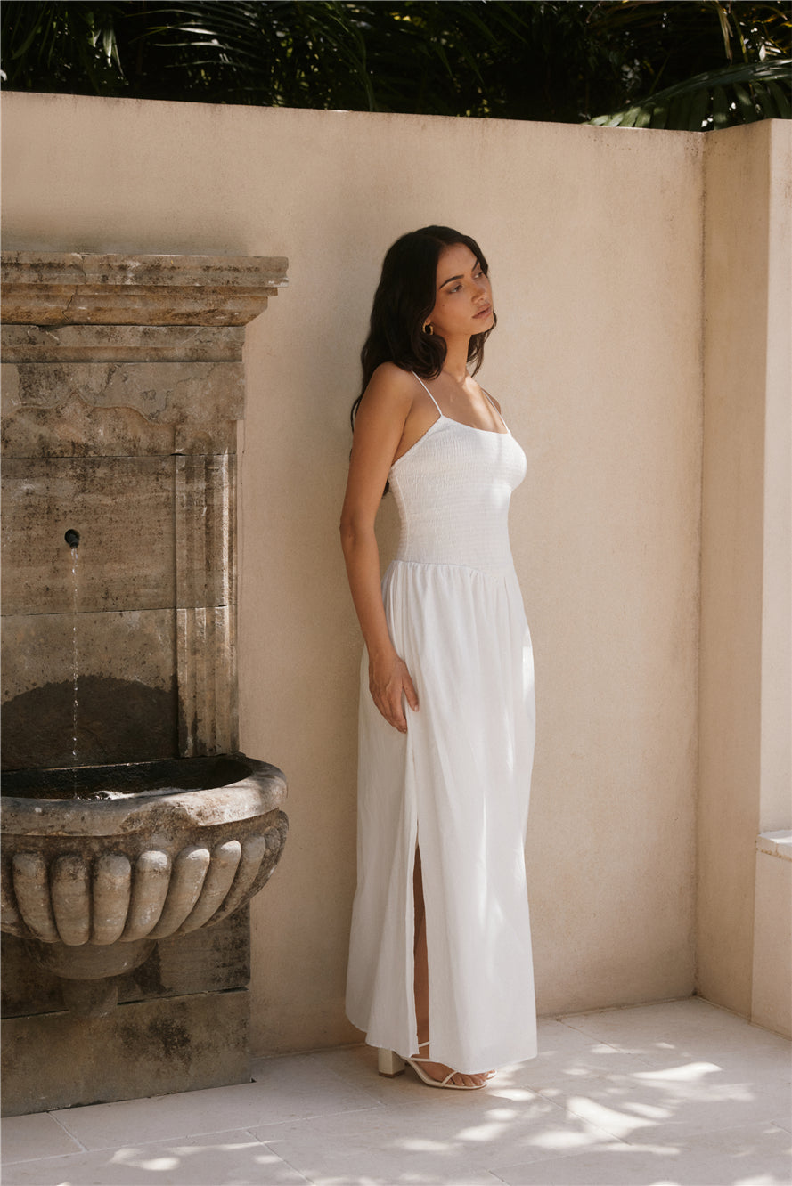 Whispering Willow Maxi Dress White-Seaa Fashion
