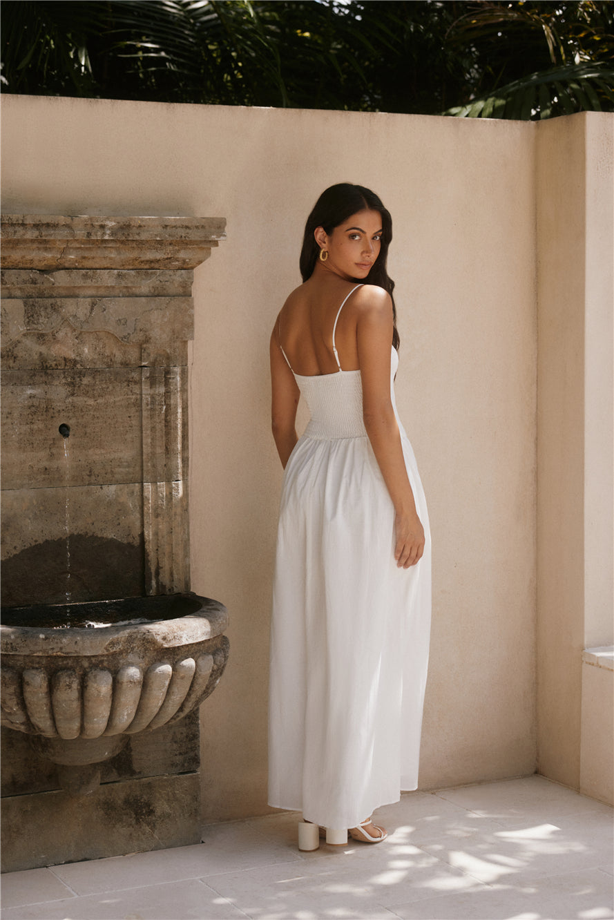 Whispering Willow Maxi Dress White-Seaa Fashion