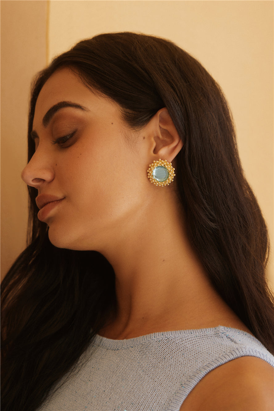 18K Gold Plated Tide Pool Earrings Gold-Seaa Fashion