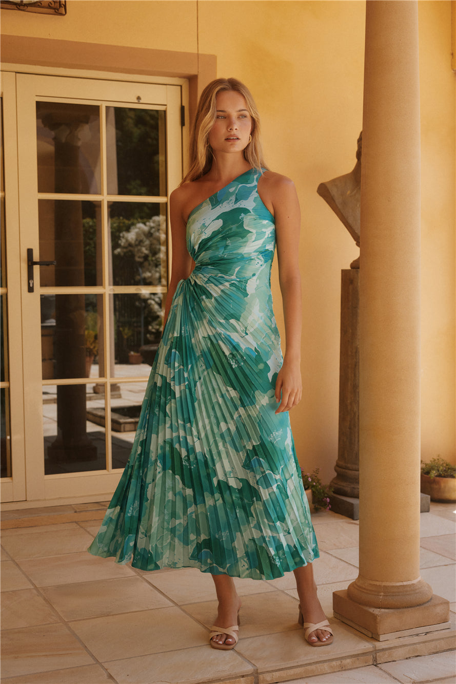 Tropic Haze One-Shoulder Maxi Dress Green-Seaa Fashion