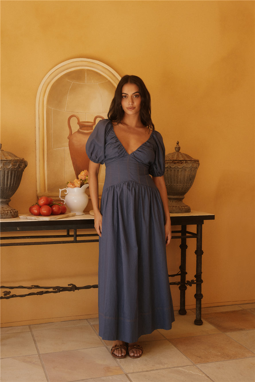 Bambi Blue Maxi Dress Navy-Seaa Fashion