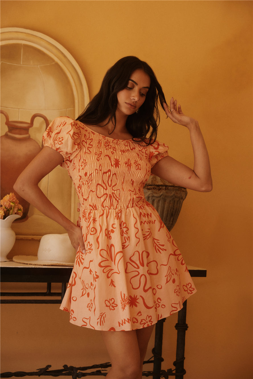 Sunset Scenes Mini Dress Orange-Seaa Fashion