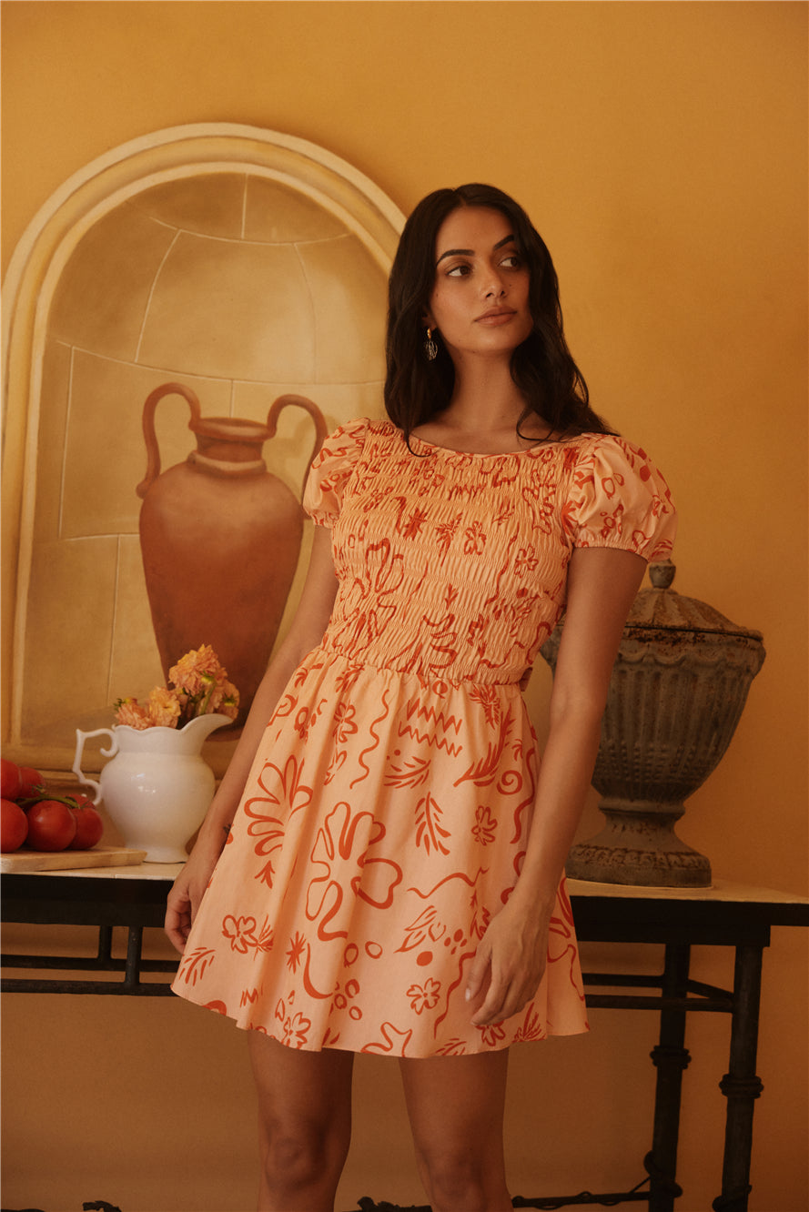 Sunset Scenes Mini Dress Orange-Seaa Fashion