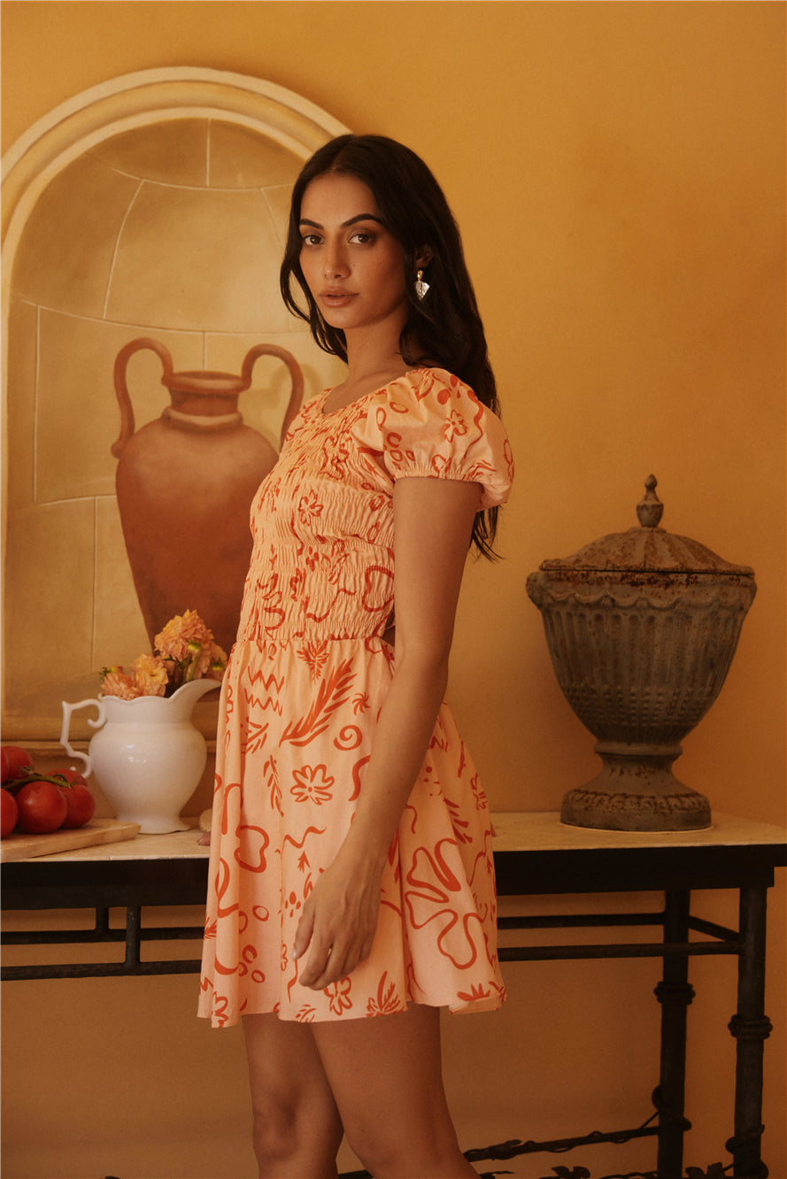Sunset Scenes Mini Dress Orange-Seaa Fashion