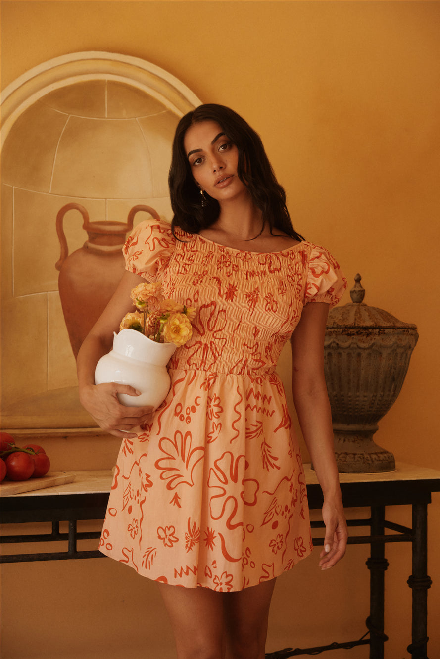 Sunset Scenes Mini Dress Orange-Seaa Fashion