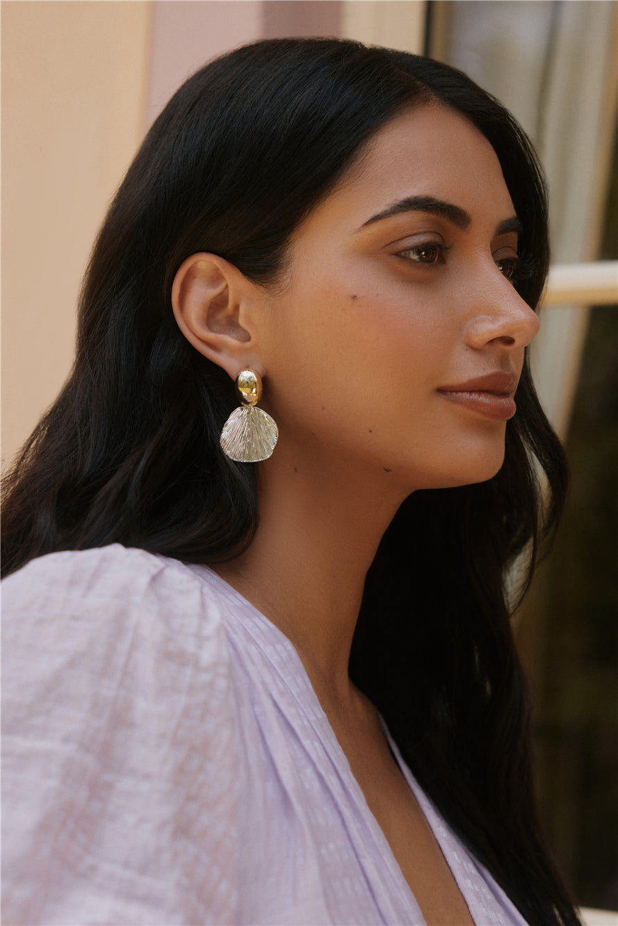 18K Goldplated Sea Shadow Earrings Gold-Seaa Fashion