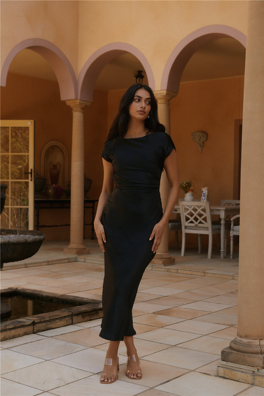 Siren Melody Satin Maxi Dress Black-Seaa Fashion