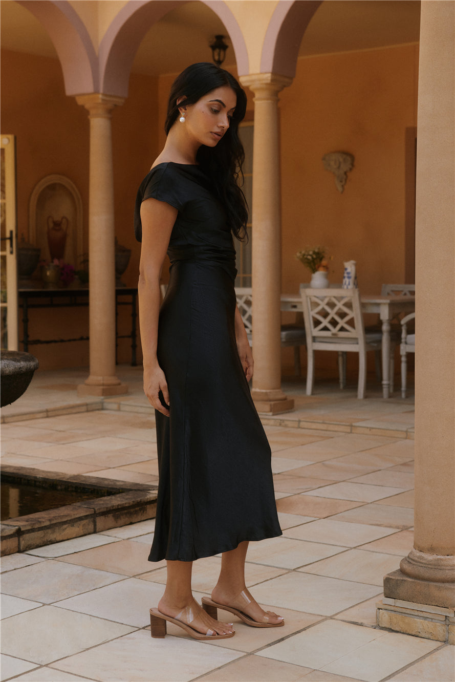 Siren Melody Satin Maxi Dress Black-Seaa Fashion