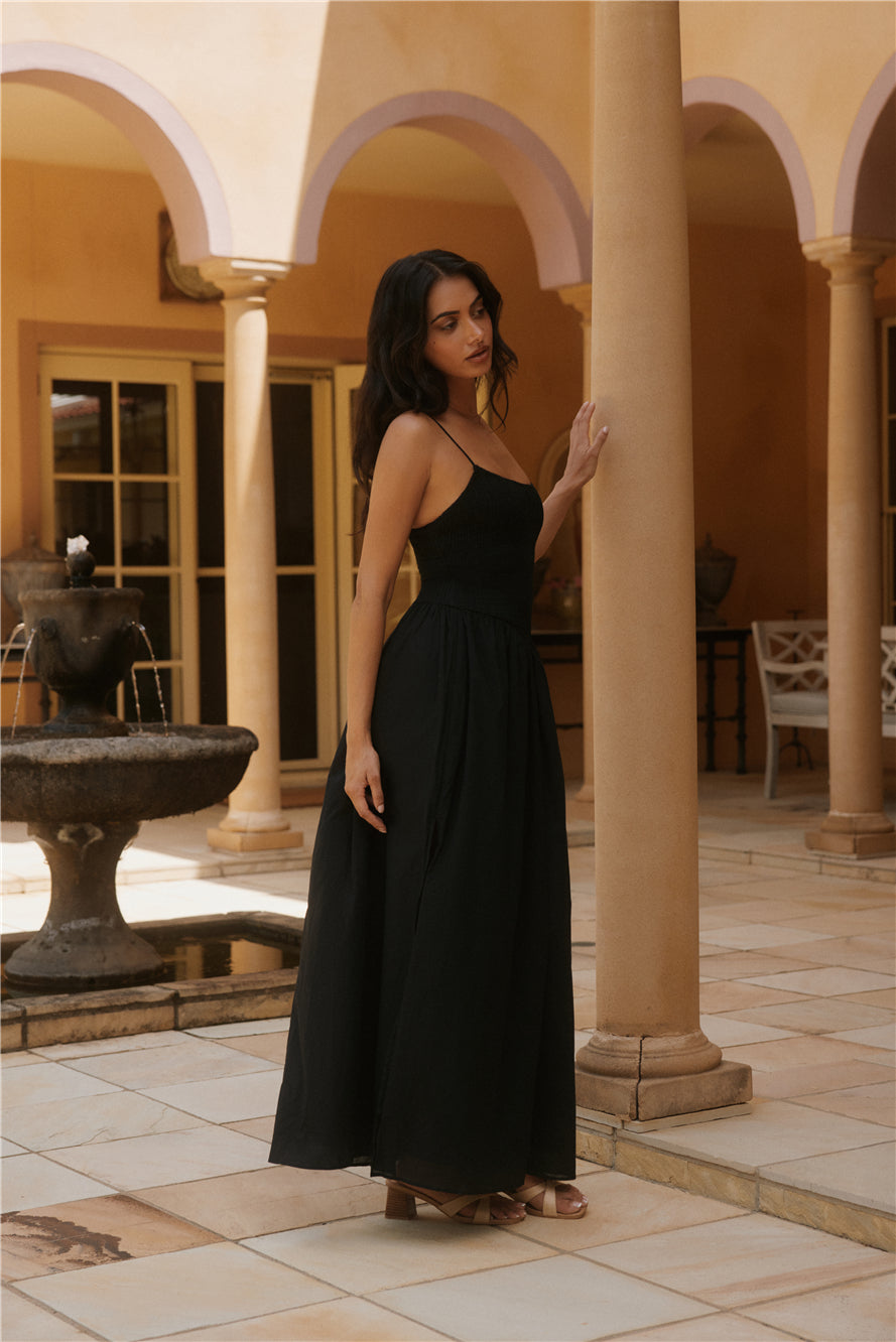 Whispering Willow Maxi Dress Black-Seaa Fashion