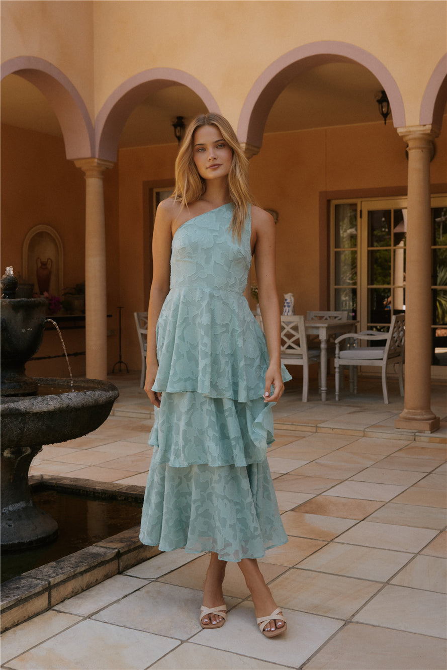 Ocean Nights One-Shoulder Maxi Dress Sage-Seaa Fashion