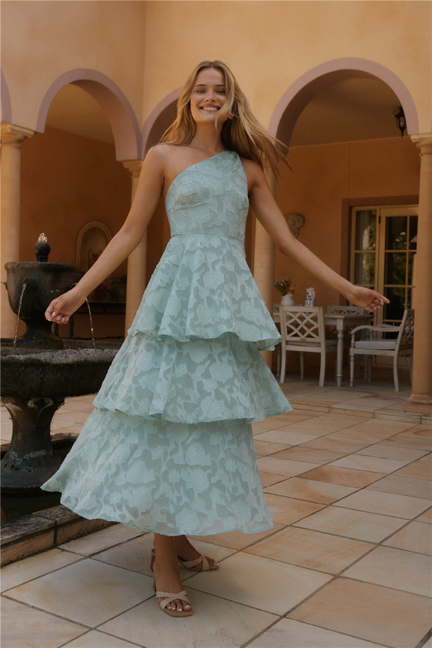 Ocean Nights One-Shoulder Maxi Dress Sage-Seaa Fashion