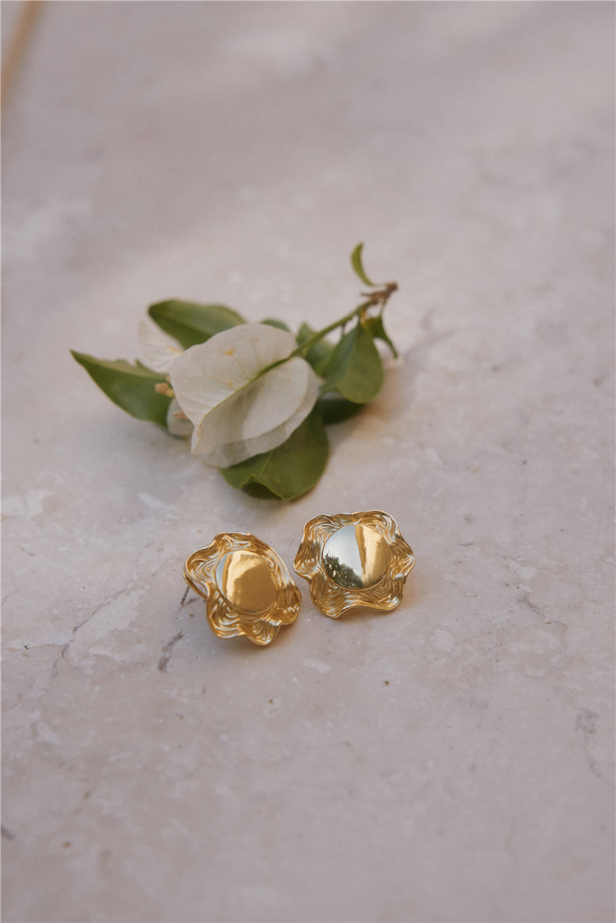 18k Gold Plated Soliel Earrings Gold-Seaa Fashion