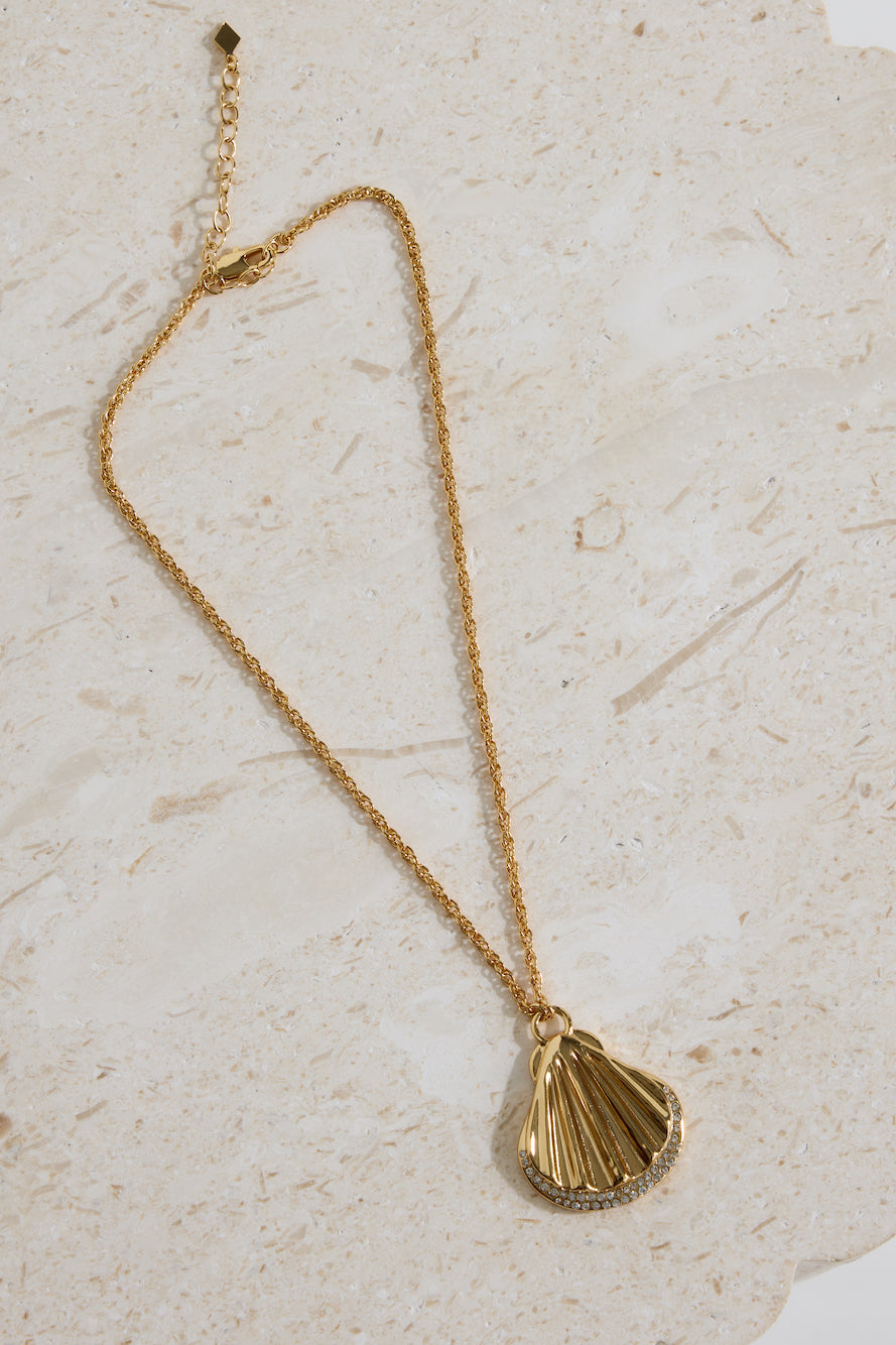 18k Gold Plated Seashore Necklace Gold-Seaa Fashion