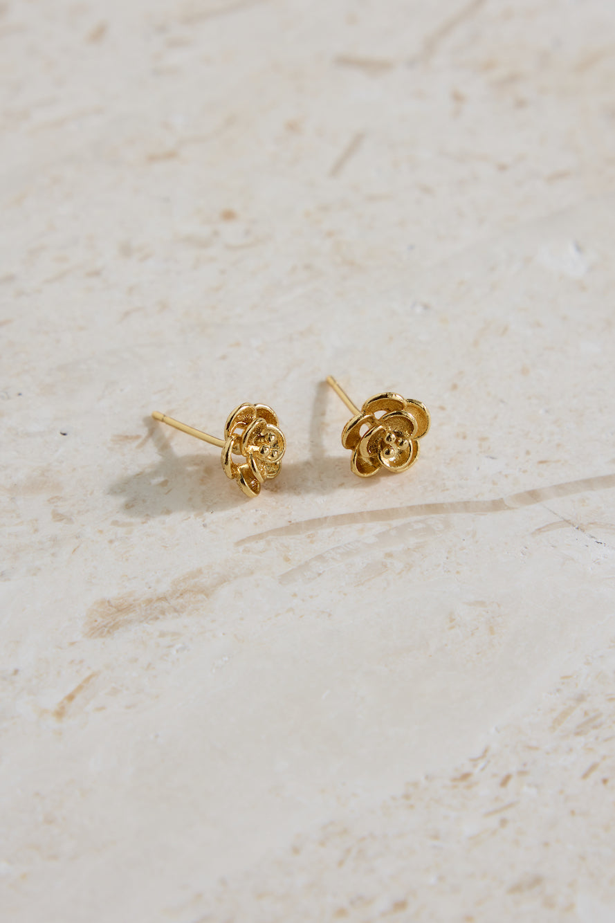 18k Gold Plated Bed Of Roses Earrings Gold-Seaa Fashion