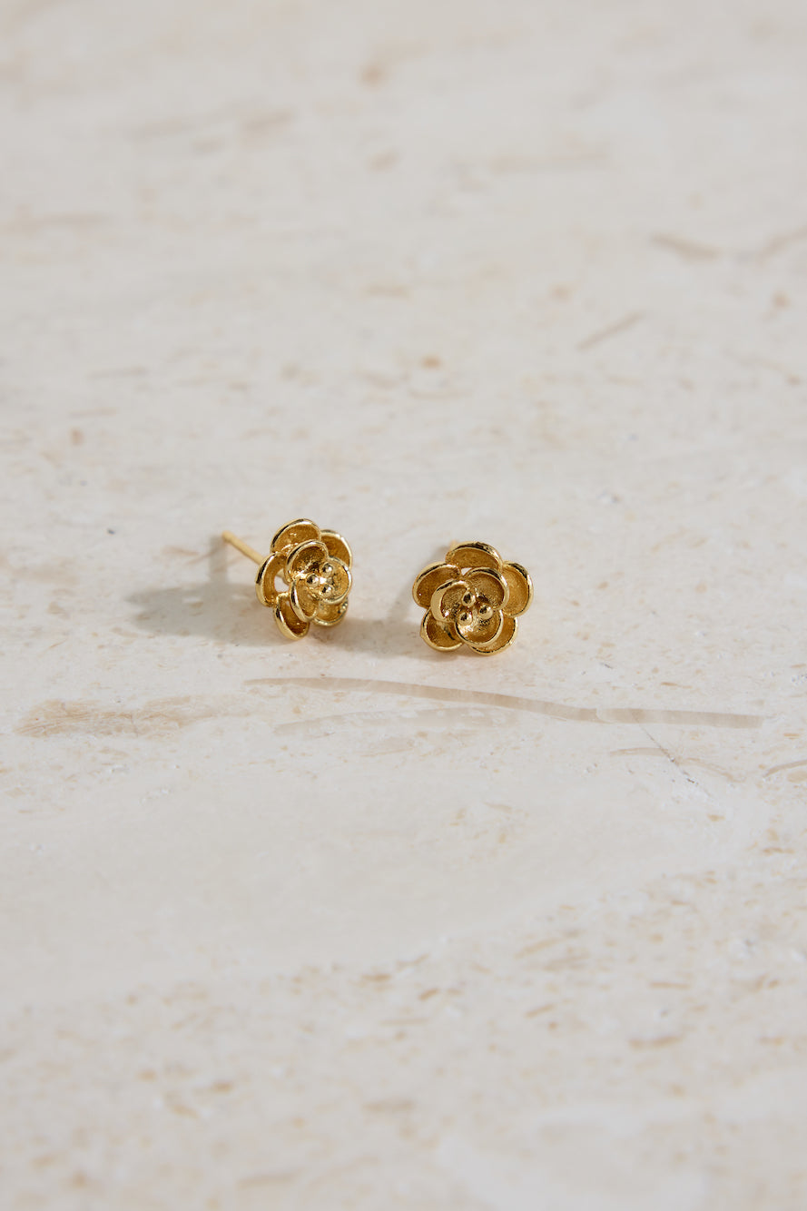 18k Gold Plated Bed Of Roses Earrings Gold-Seaa Fashion