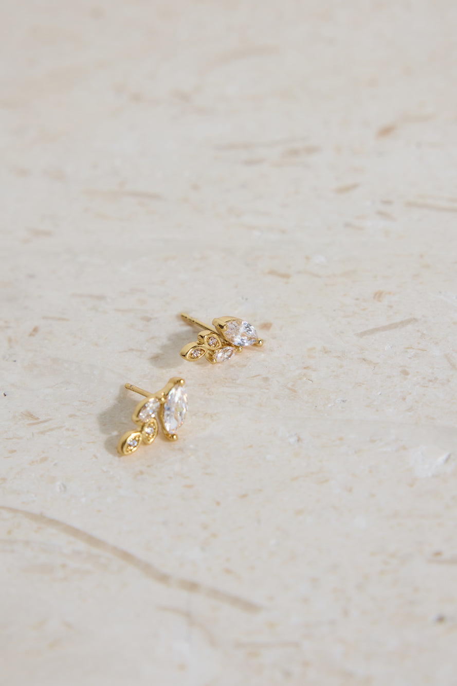 18K Gold Plated Autumn Leaves Earrings Gold-Seaa Fashion