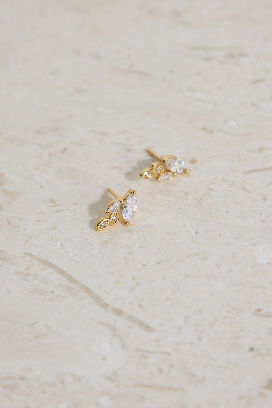 18K Gold Plated Autumn Leaves Earrings Gold-Seaa Fashion