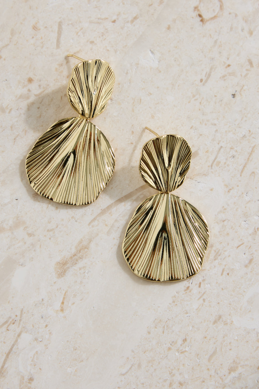 18K Gold Plated This Oasis Earrings Gold-Seaa Fashion