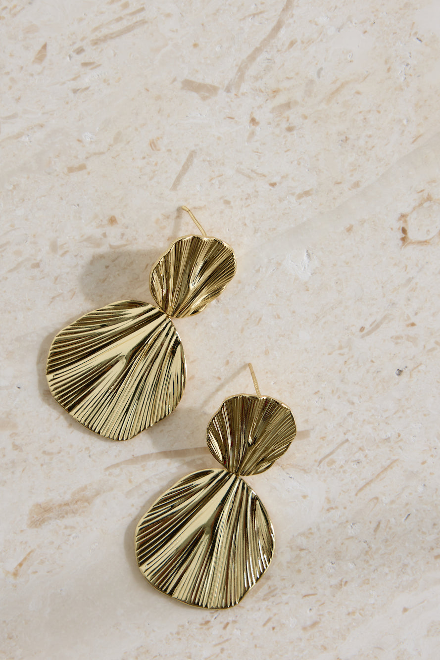 18K Gold Plated This Oasis Earrings Gold-Seaa Fashion