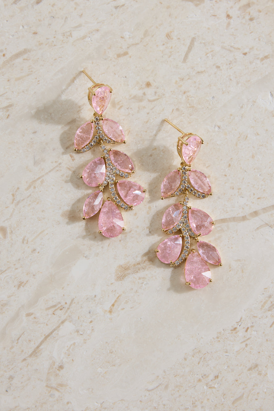 18K Gold Plated Rose Petals Earrings Gold-Seaa Fashion