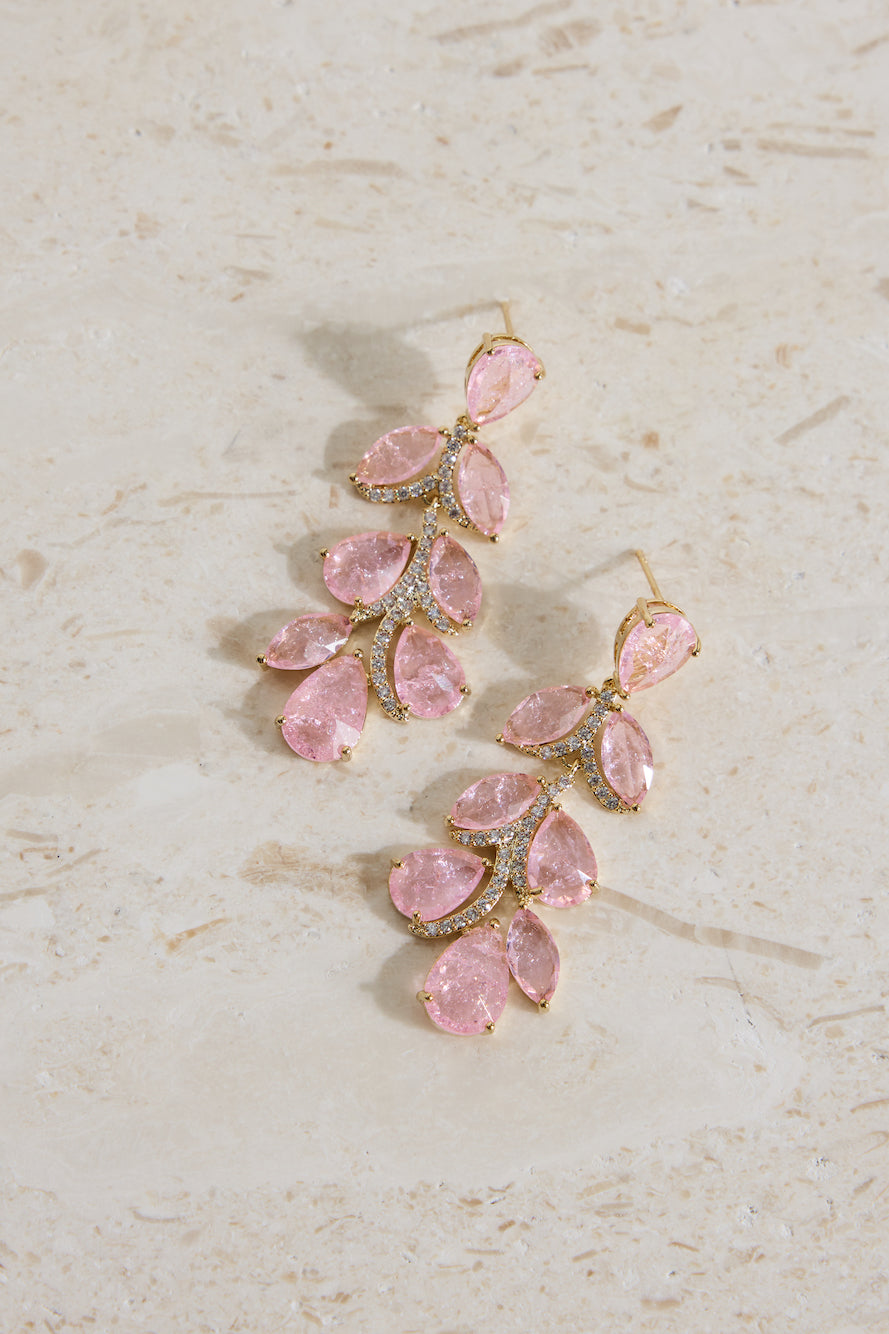 18K Gold Plated Rose Petals Earrings Gold-Seaa Fashion