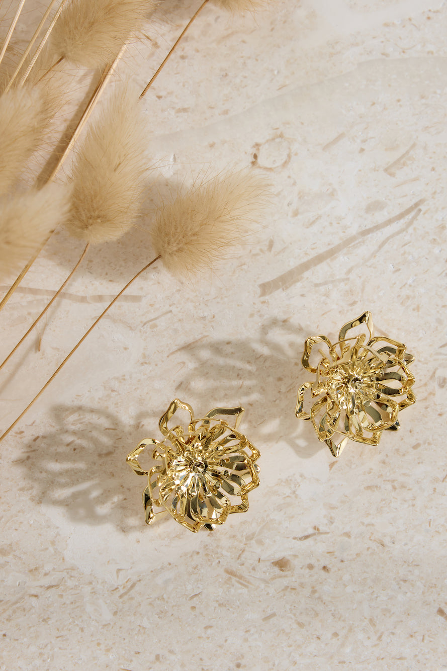 18K Gold Plated On The Glow Earrings Gold-Seaa Fashion