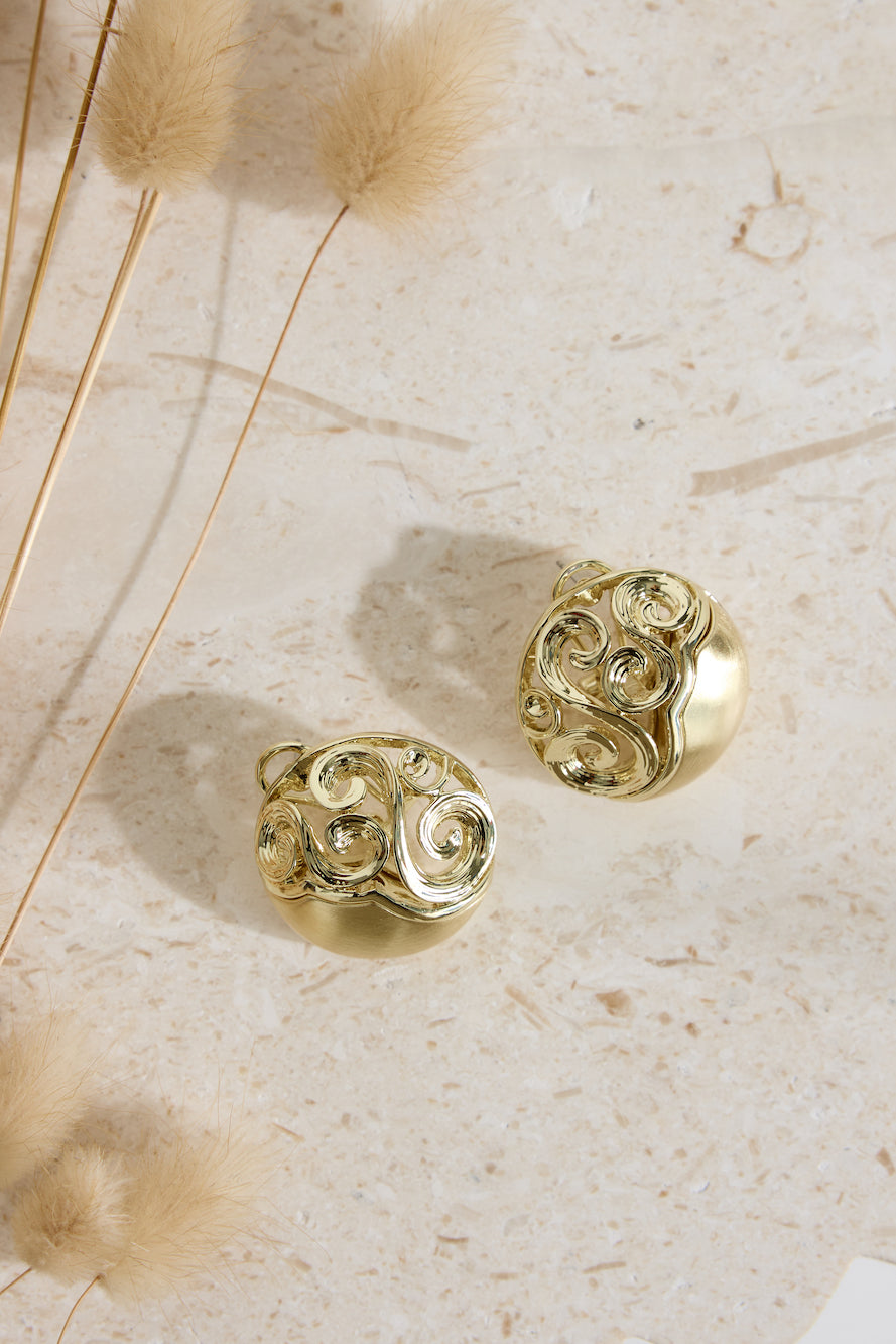 18K Gold Plated Athena Earrings Gold-Seaa Fashion