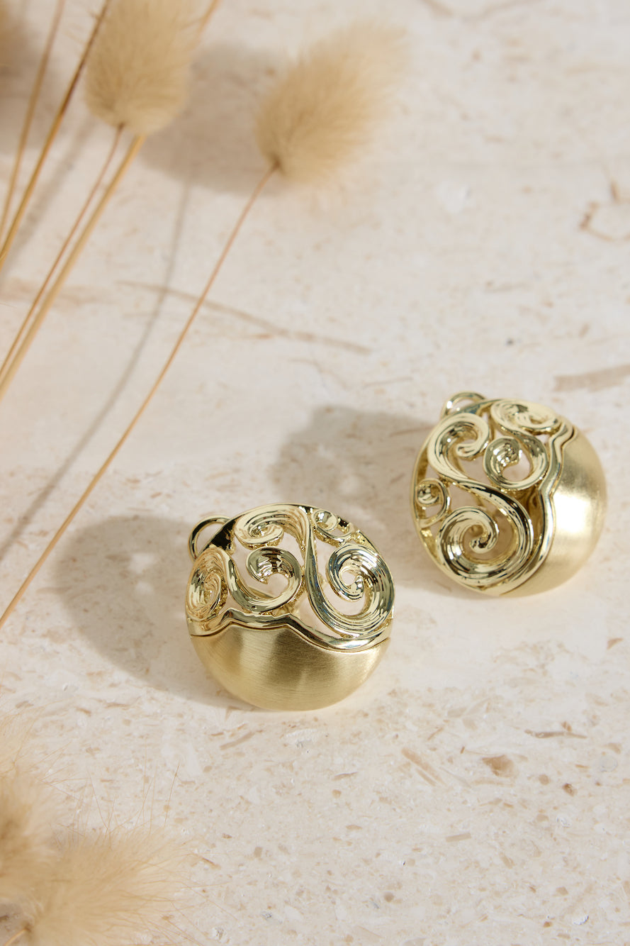 18K Gold Plated Athena Earrings Gold-Seaa Fashion