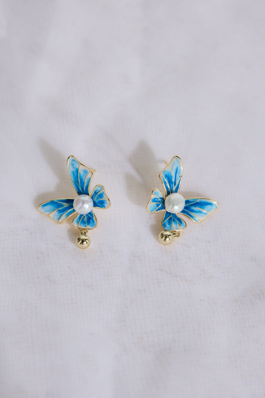18K Gold Plated Ocean Flutters Earrings Gold-Seaa Fashion