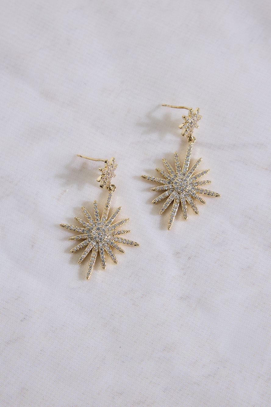 18k Gold Plated Under Stars Earrings Gold-Seaa Fashion